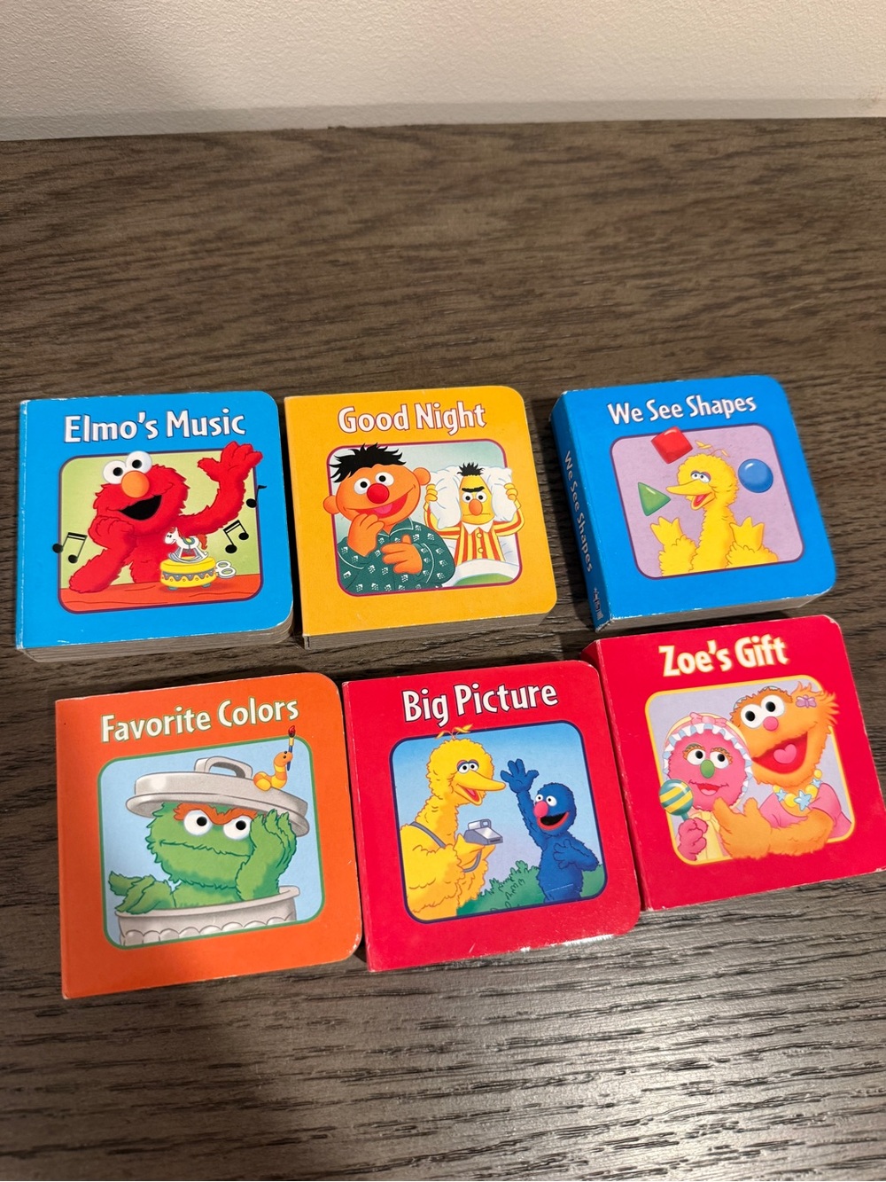 Lot of 6 Sesame Street Little Board Books Elmo, Big Bird, Oscar, & Zoe - 2004